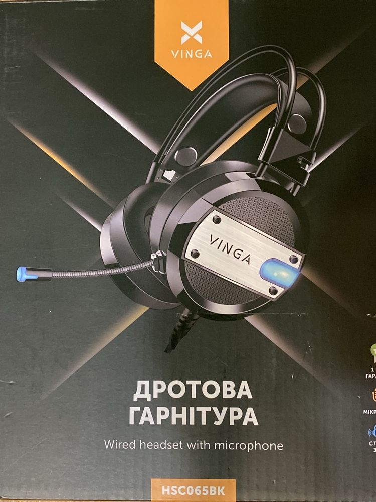 Гарнітура дротова ігрова VINGA HSC065BK