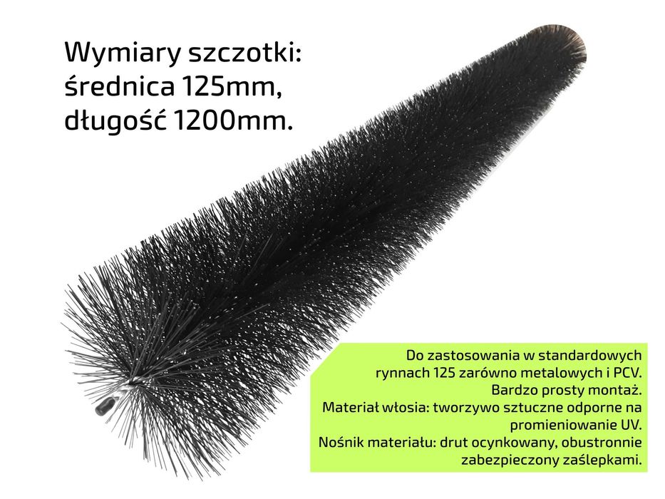 Szczotka siatka kolce ochrona do rynien i odpływów liniowych .