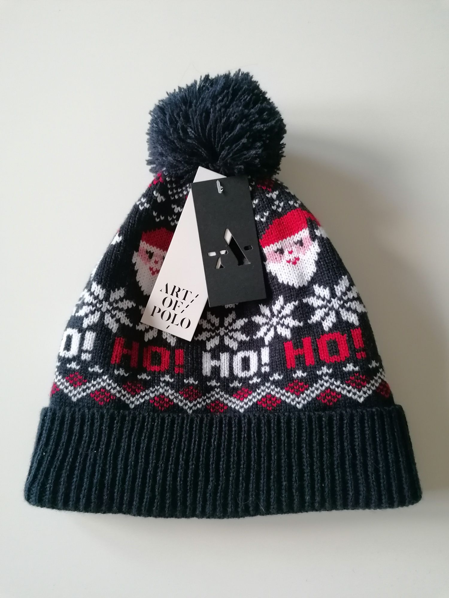 Nowa zimowa ciepła czapka ze świątecznym motywem
