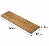 Schody stopień lakierowany dębowy lity A/B 100x30x4cm lub NA WYMIAR