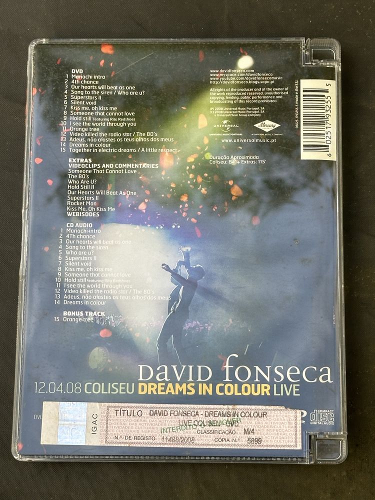 DVD - David Fonseca Dreams in Colour