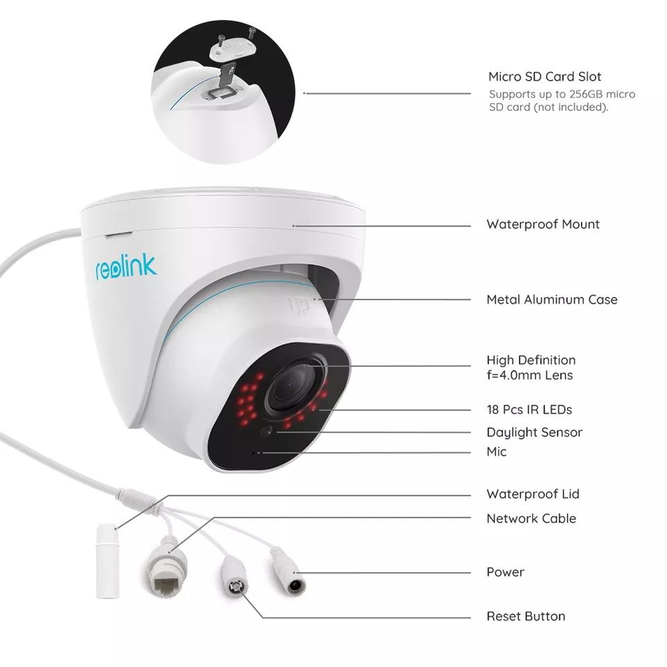 Reolink RLC-820 RLS-520А WiFi POE Видеокамера