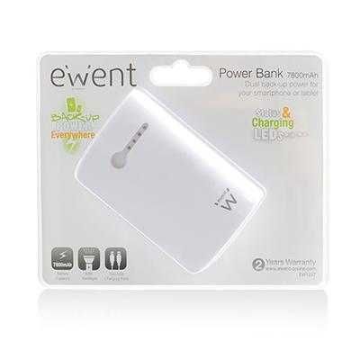 Portable Dual USB Power Bank 7800mAh