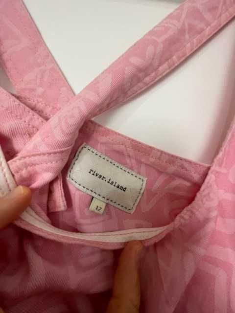 Różowa jeansowa sukienka mini z odkrytymi plecami River Island 12 / 40