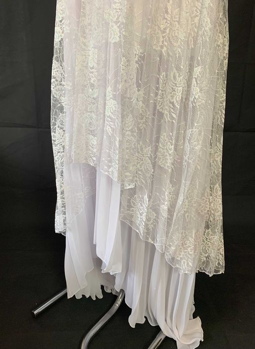 Nowa asymetryczna suknia ślubna 38 M BOHO Koronka HOLO Loves Lace