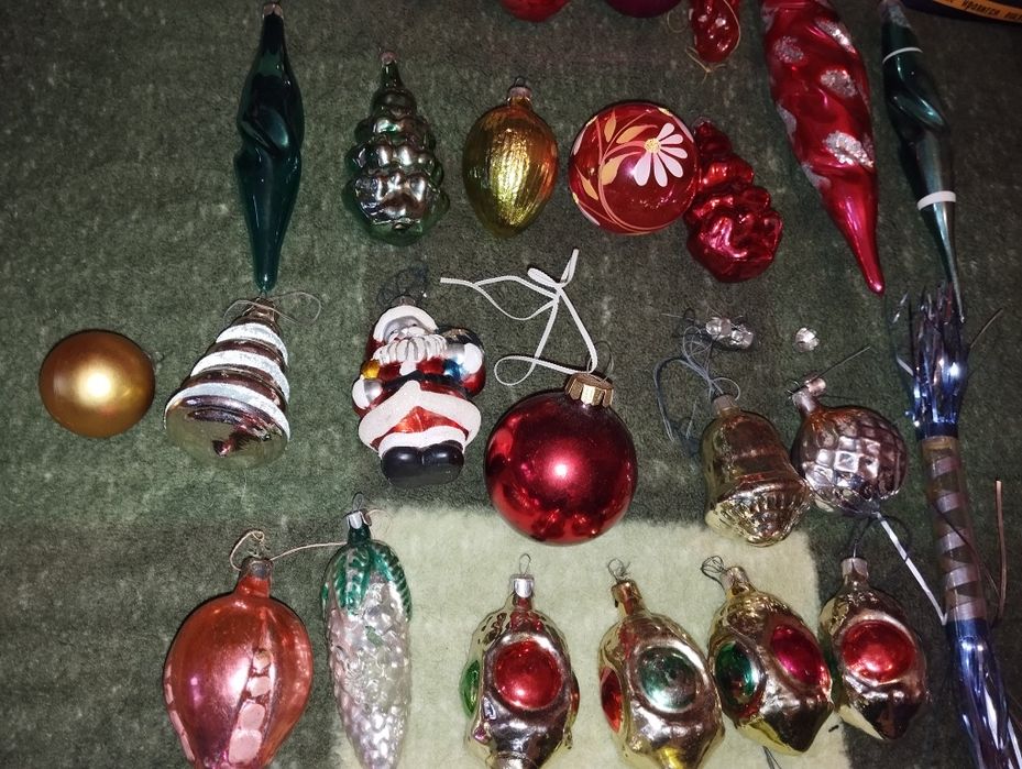 Ёлочные игрушки СССР стекло