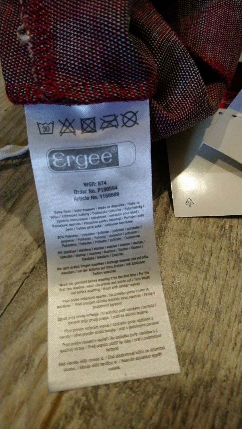 Spodnie niemowlęce - szkocka krata - KIK - rozm 74