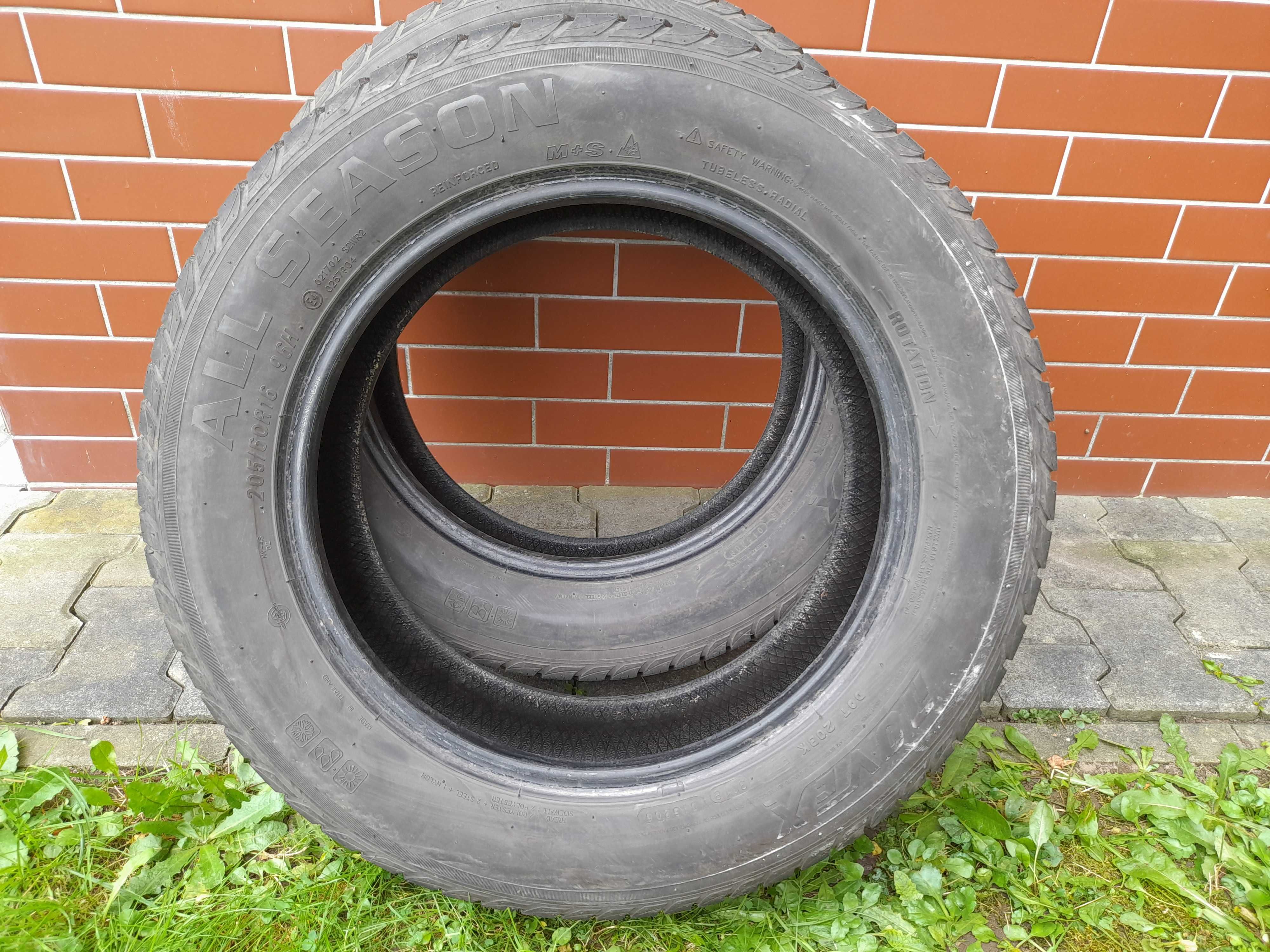 2 opony CAŁOROCZNE 16" 205/60/16 96H