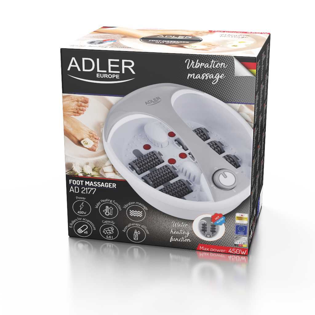Wodny masażer do stóp bąbelki aromaterapia wibracje grzanie Adler