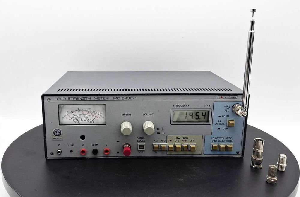 Recetor Radioamador Medidor campo VHF-UHF PROMAX baterias lítio Antena