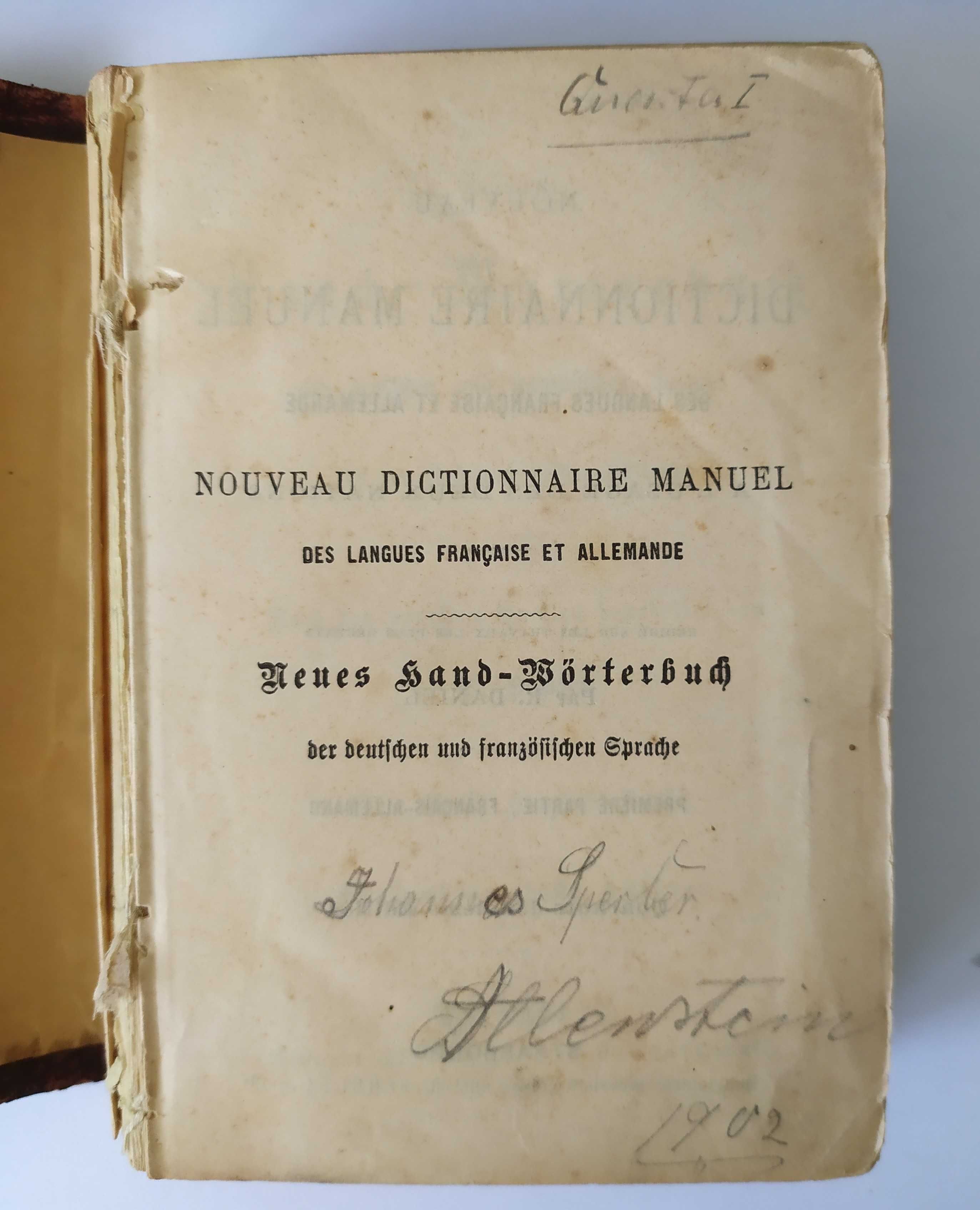 stary słownik francusko-niemiecki 1902 rok