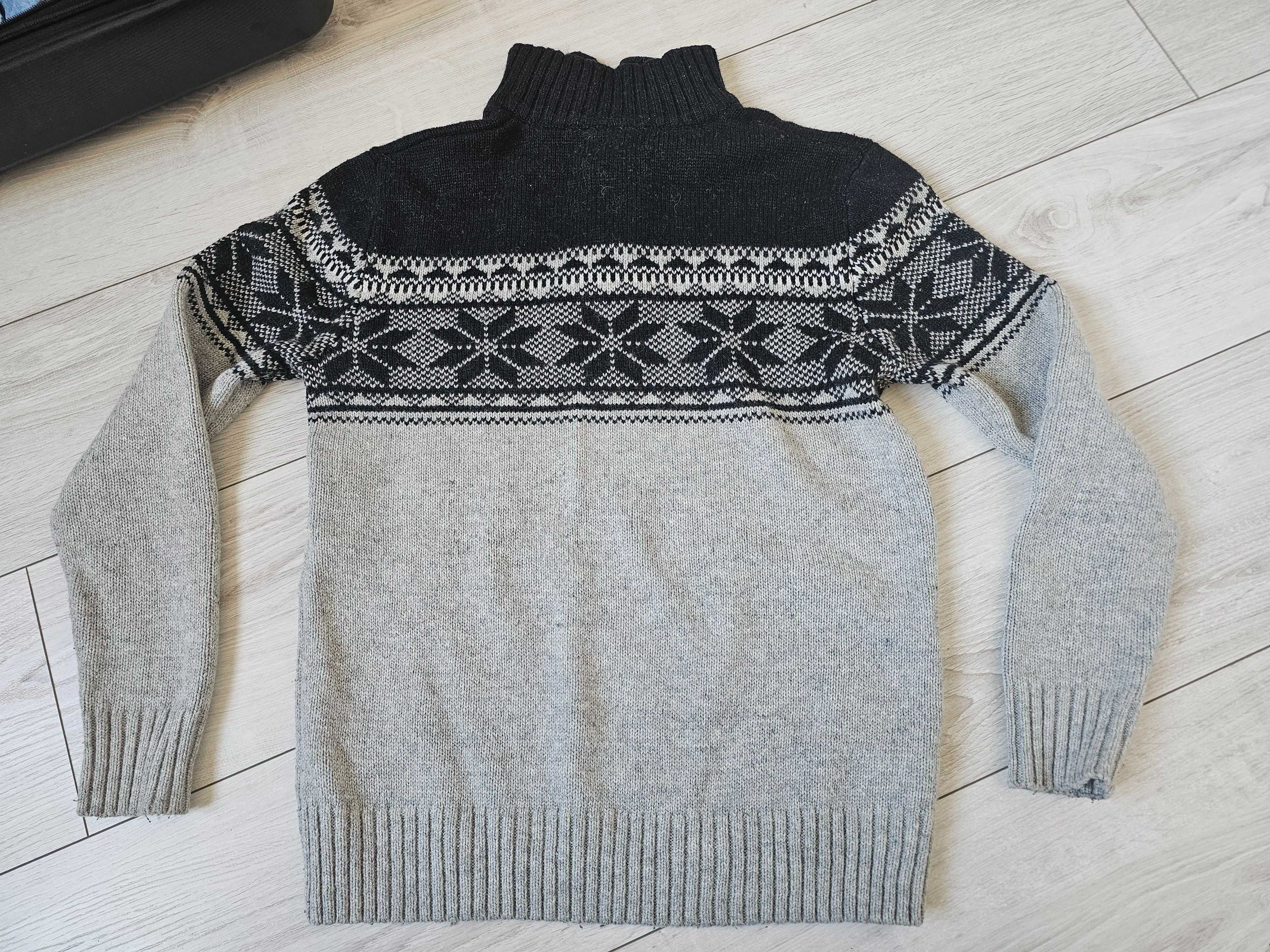 Sweter Reserved szary popiel czarny r. M męski jak nowy
