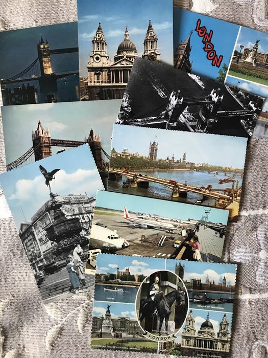 Londyn stare pocztówki koloryzowane różne lata