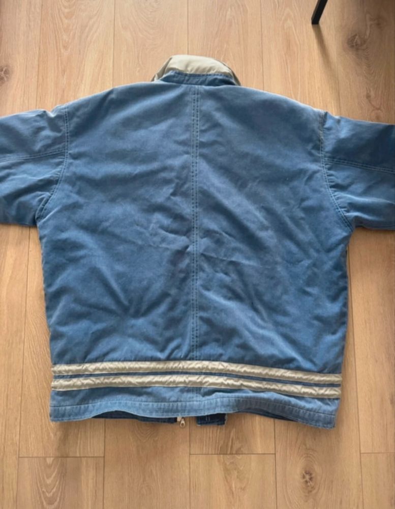 Kurtka włoska meska wodoodporna pilotka jeansowa vintage r. XL