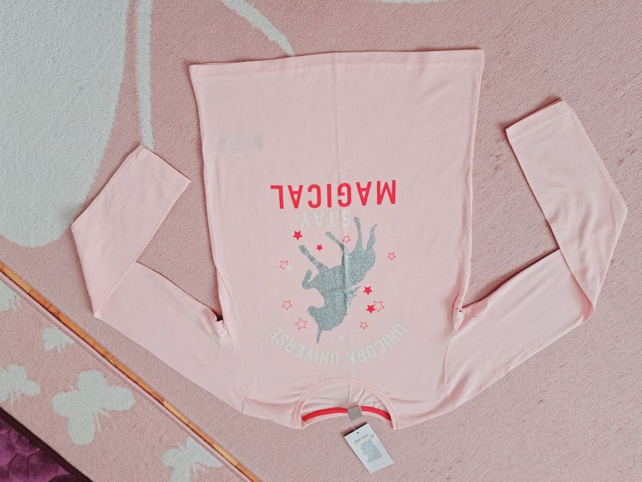 Nowa bluzka t-shirt z długim rękawem jednorożec r. 158/164