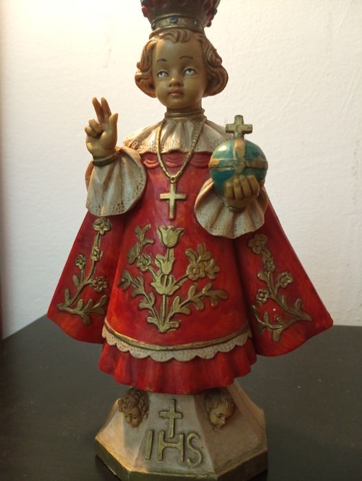 Antiga Estátua menino Jesus de Praga  	Produzido em Italia	Como nova!
