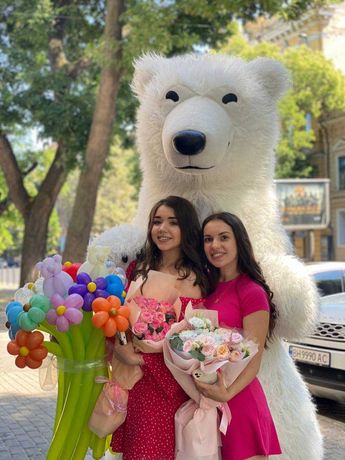 Привітання в Одесі! Білий ведмідь Панда День Народження