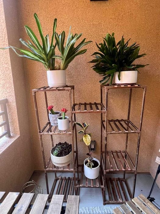 Duży kwietnik stojak na kwiaty na 10 doniczek dom ogród taras półki