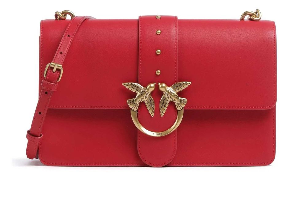 PINKO damska torebka listonoszka Love one Classic RED