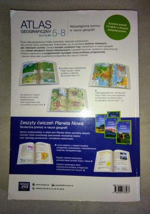 Atlas Geograficzny * Szkoła podstawowa klasa 5-8 * Nowa Era