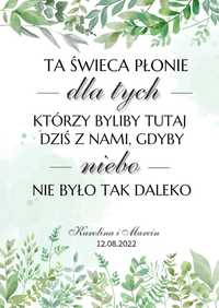 Ta świeca płonie Plakat do druku wesele ślub pdf