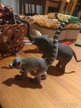 Lemur i słoń figurki
