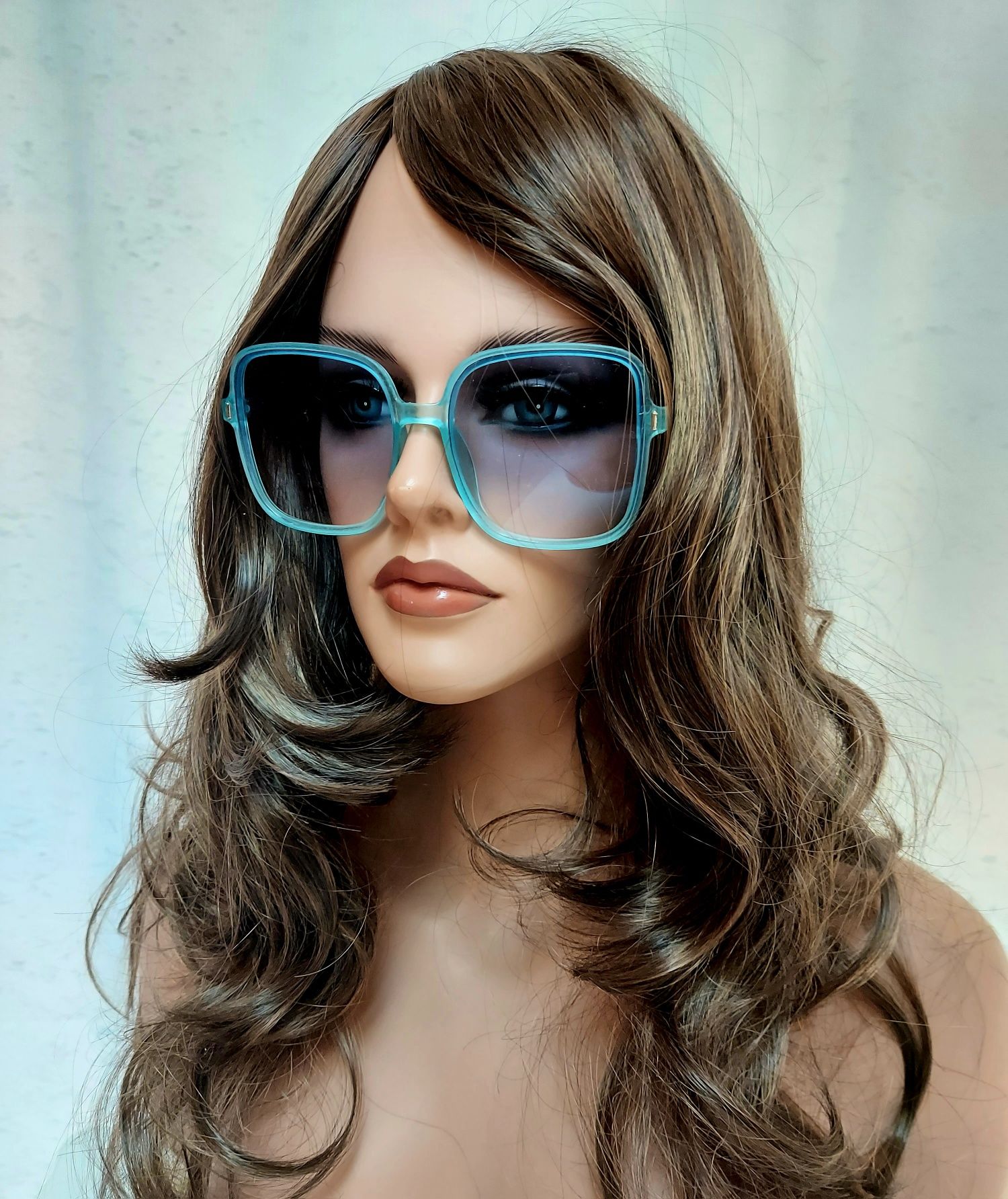 Niebieskie okulary damskie kwadratowe lekkie