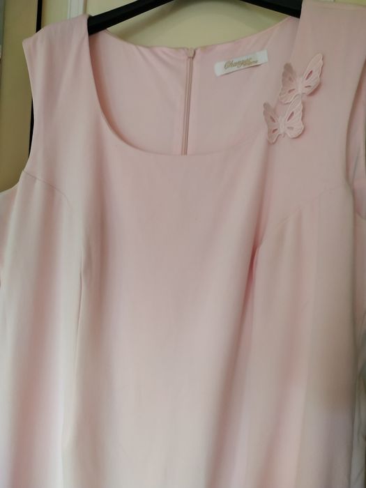 Sukienka blady róż 48-52 elegancka wygodna .