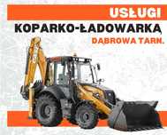Usługi koparko-ładowarką /Roboty ziemne, Wyburzenia, Niwelacje, Wykopy