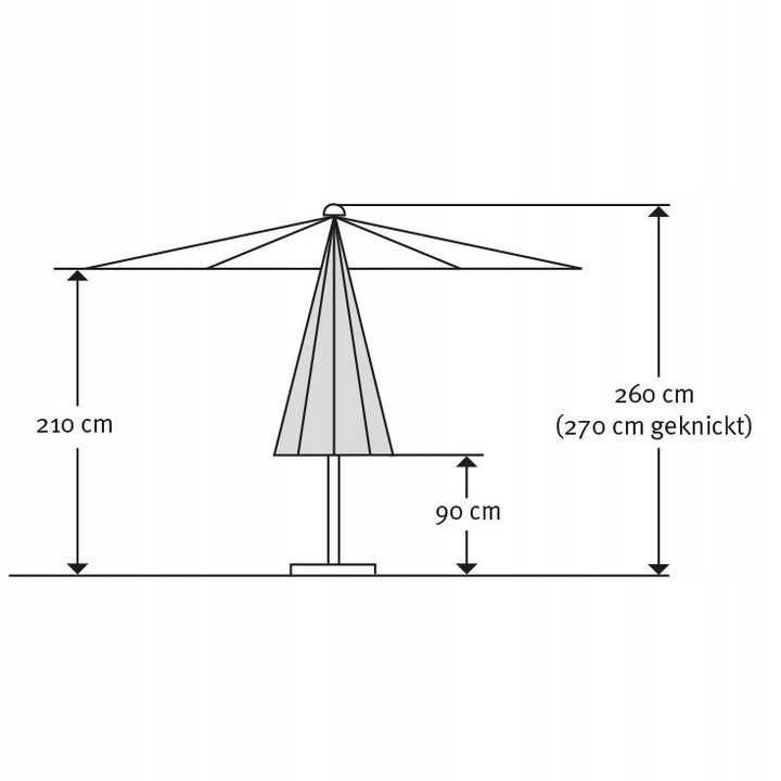 Parasol 270cm Schneider Classics Harlem srebrnoszary s498