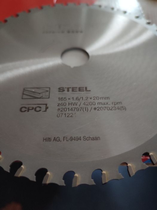 Hilti tarcza do cięcia metalu PREMIUM CPC 165X1.6 scm22/1.2X20mm