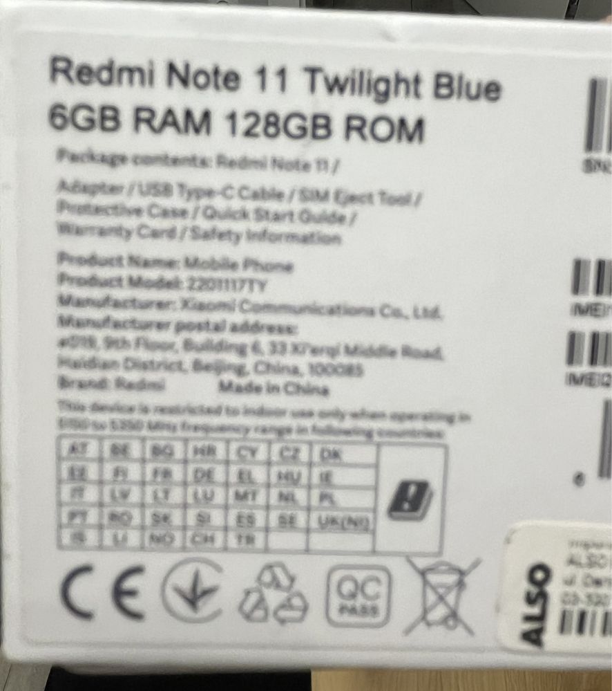 Redmi Note 11 6GB 128GB niebieski