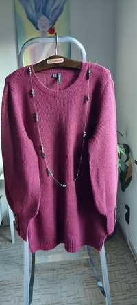 Sweter czerwień klonowa Bonprix oversize 40/42