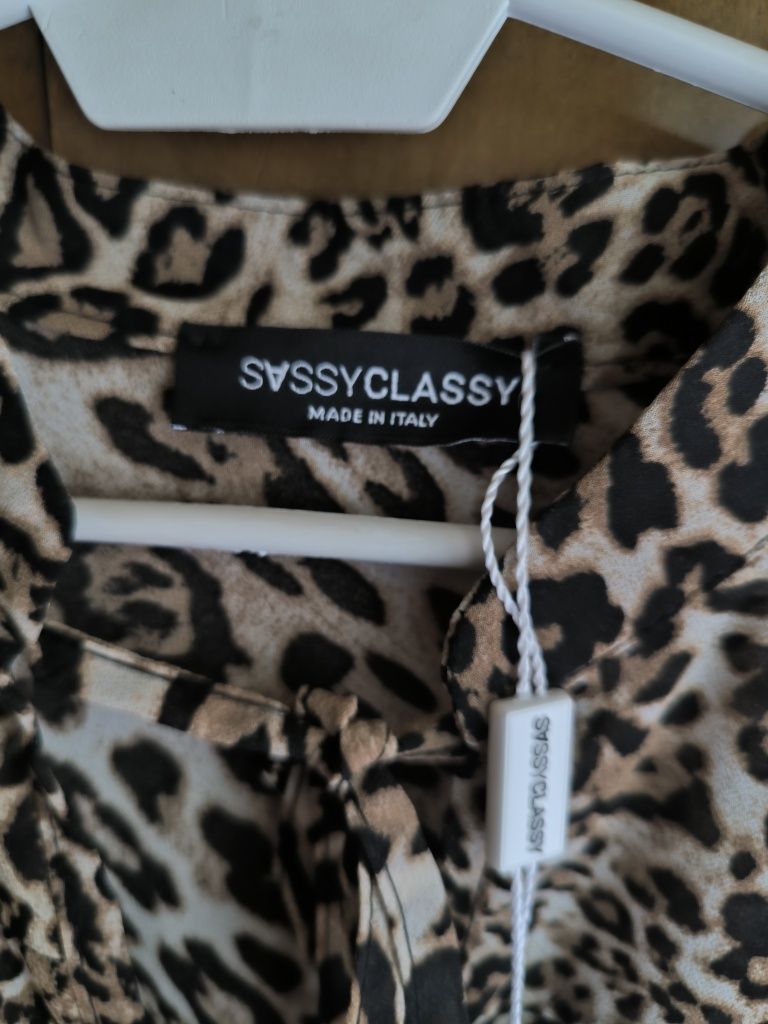 Sukienka letnia codzienna w panterkę włoska SassyClassy oversize nowa