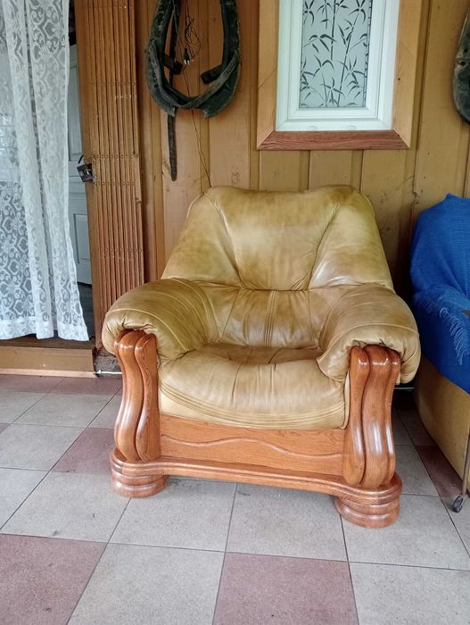 Skórzany elegancki zestaw wypoczynkowy