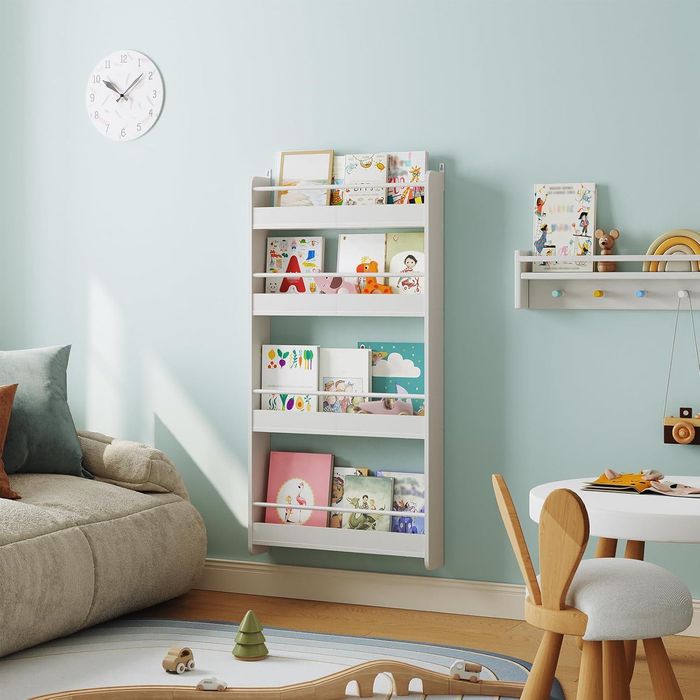 Haus Projekt Biały regał na książki z drewna 57 szer. x 112 wys. cm