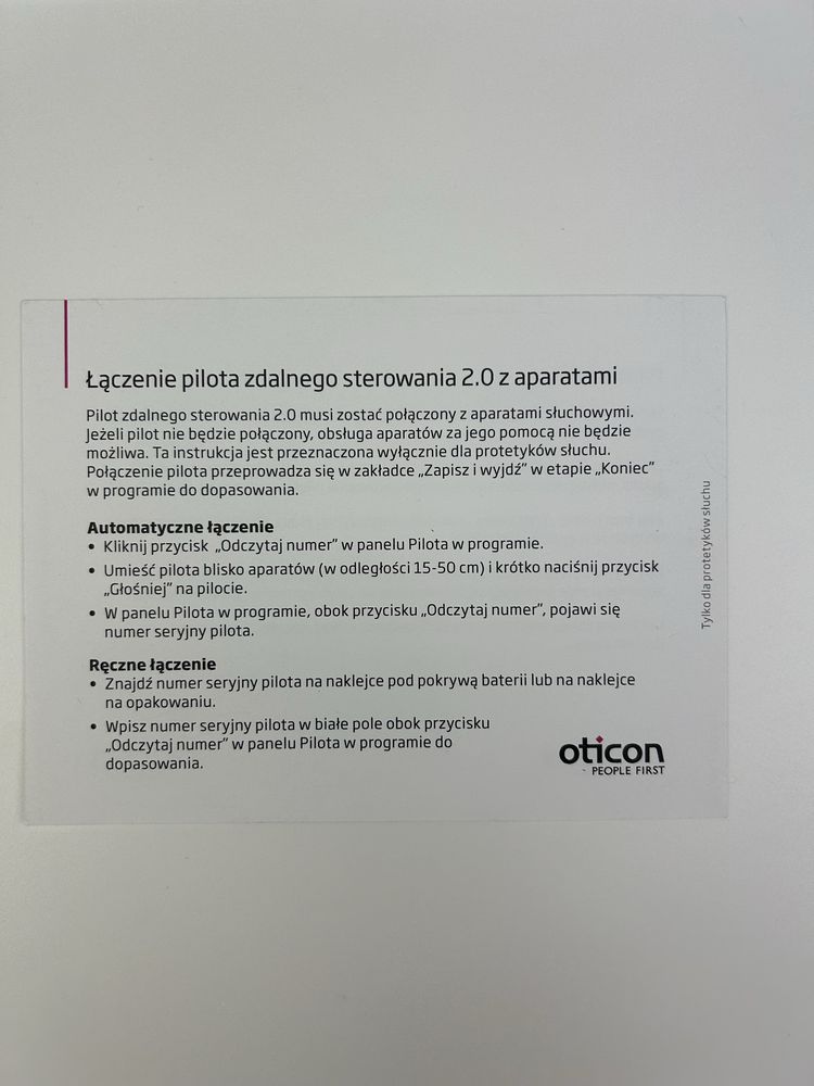 Pilot oticon nowy aparaty