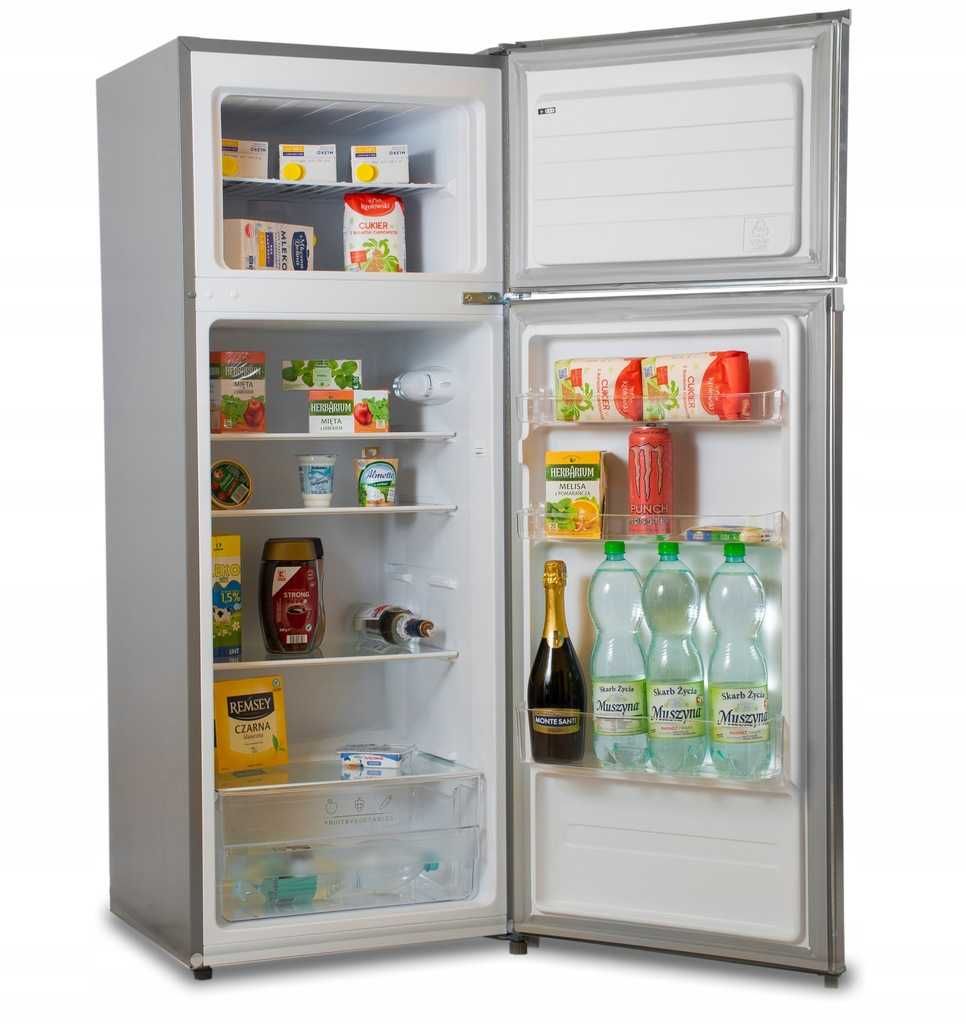 Lodówko-zamrażarka Vivax DD-207 SL Lodówka inox POJEMNA 207L 143cm