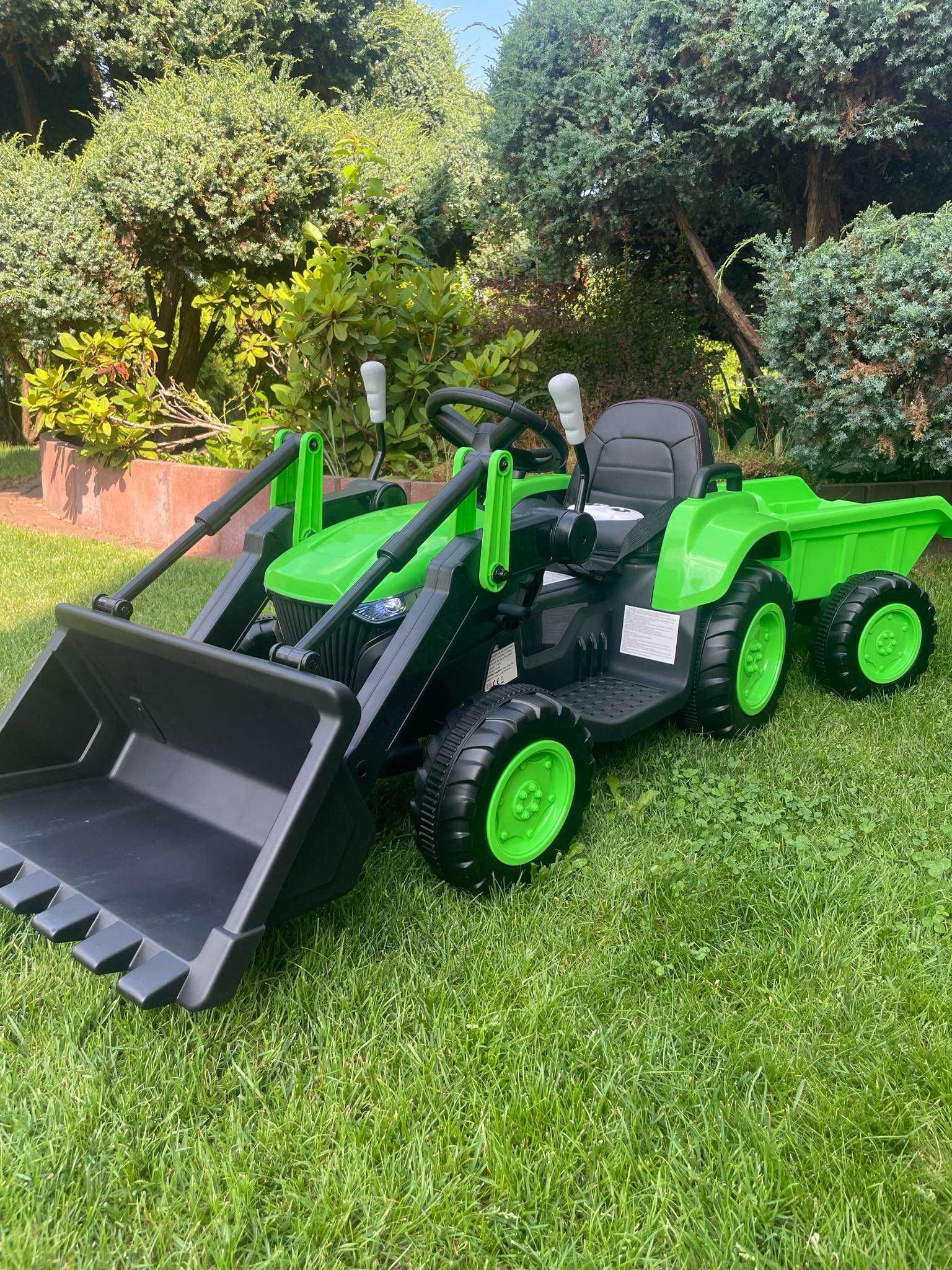 Traktor na akumulator 12V 2x45W z przyczepką i łyżką KOPARKA KOPARA
