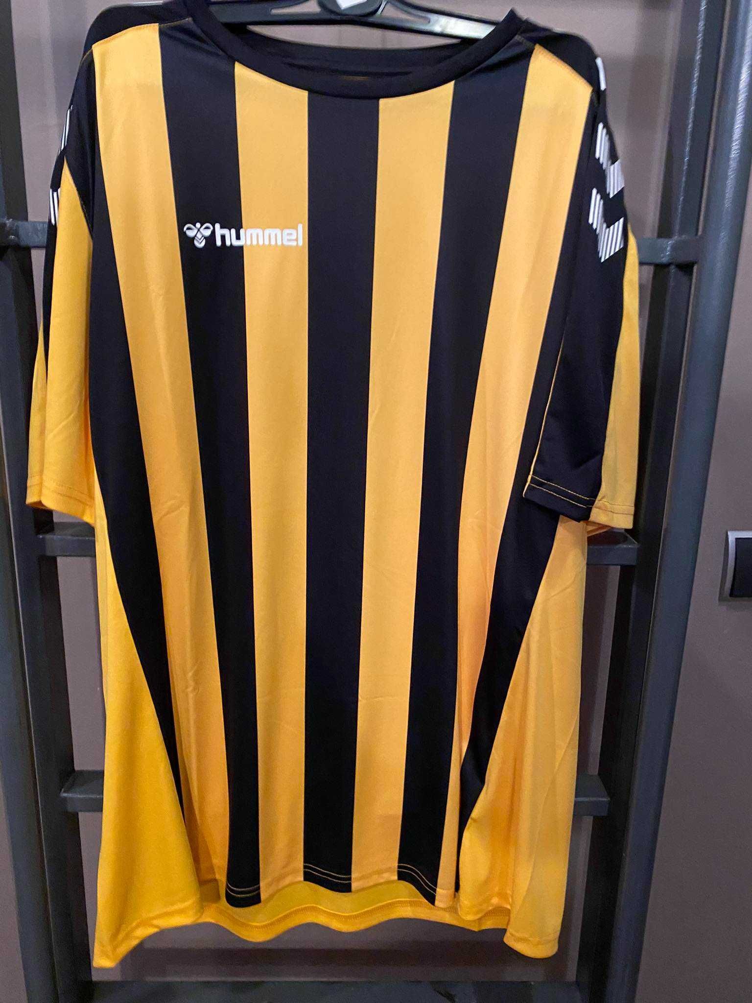 Żółto-Czarna Koszulka Sportowa Hummel XXL