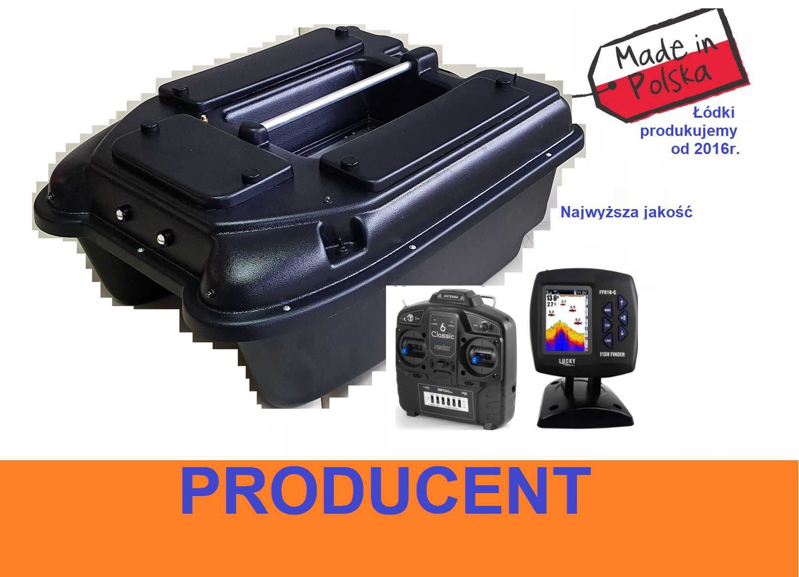 Nowa ŁÓDKA ZANĘTOWA m1 60cm, 4kg z Echosondą FF918 cwls / PRODUCENT