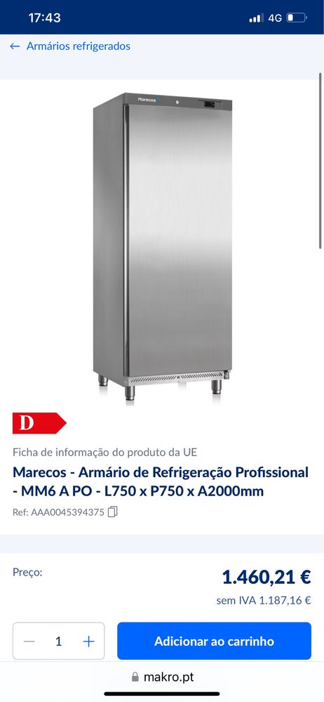 Arca congeladora armario frigorifico vertical