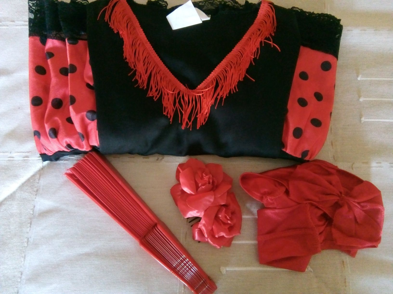 Roupa de carnaval 7-10anos dançarina de Flamengo