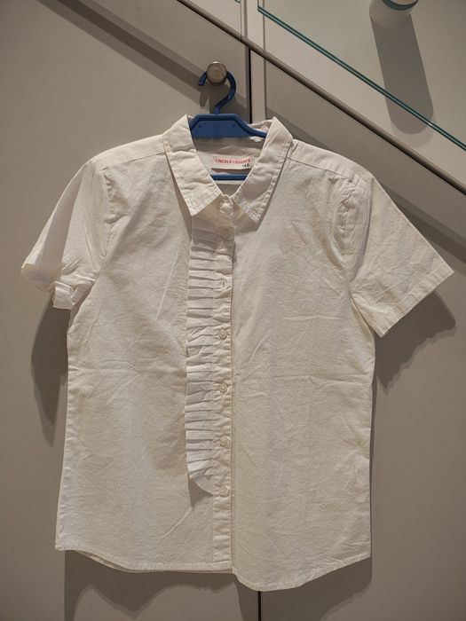 Biała bluzka/ koszula r. 146-152 krótki rękaw
