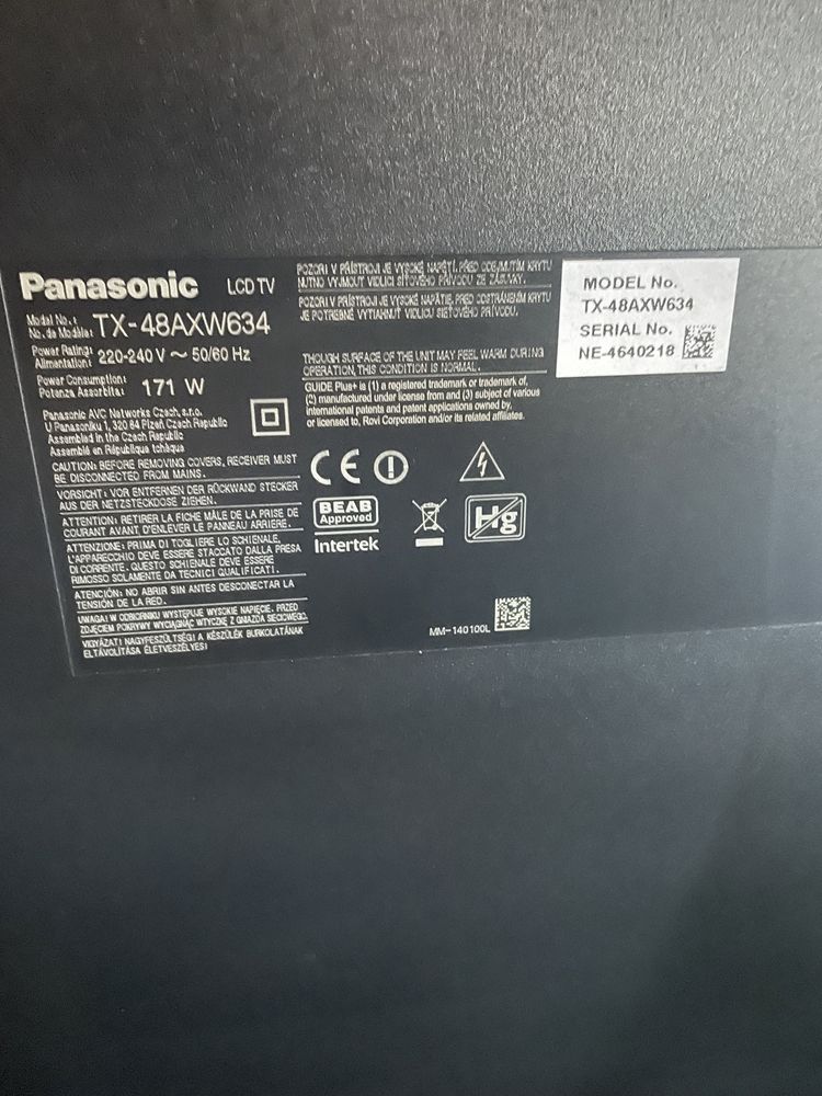 Телевізор б/у 48 PANASONIC TX-48AXW634