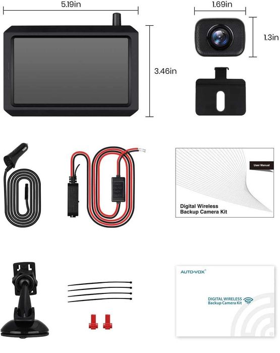 Bezprzewodowa Kamera Cofania AUTO-VOX W7, HD 5'', noktowizor IP69