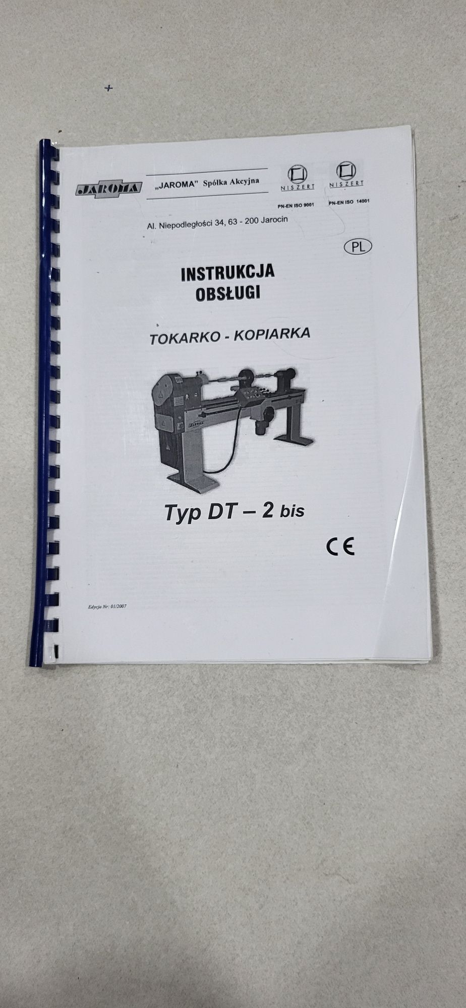 Instrukcja obsługi tokarki Jaroma DT2