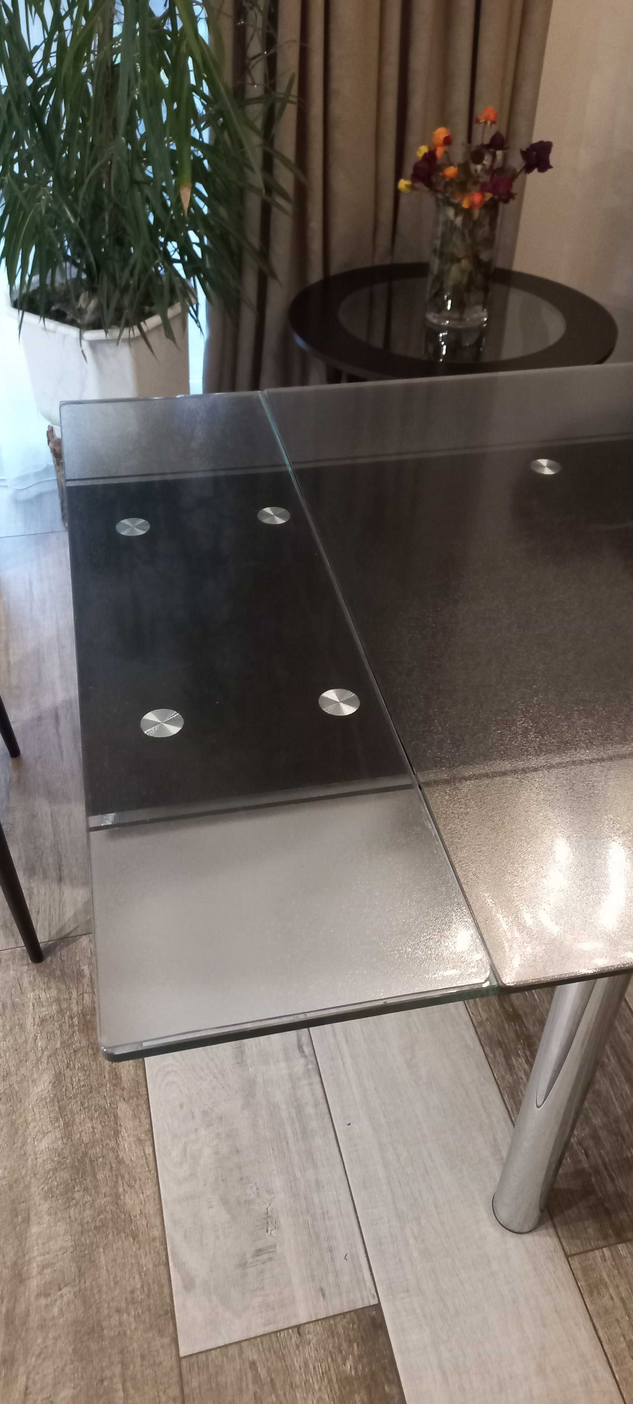 чудовий скляний стіл 180 см розкладний
