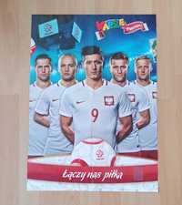 Plakat piłkarski Lewandowski Polska z Kubą łączy nas piłka