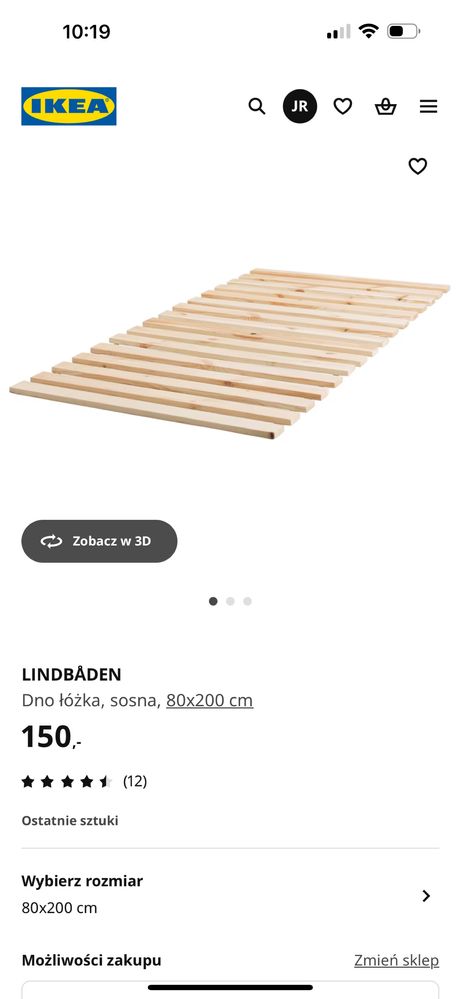 Sprzedam łóżko MINNEN z Ikei z dnem i materacem